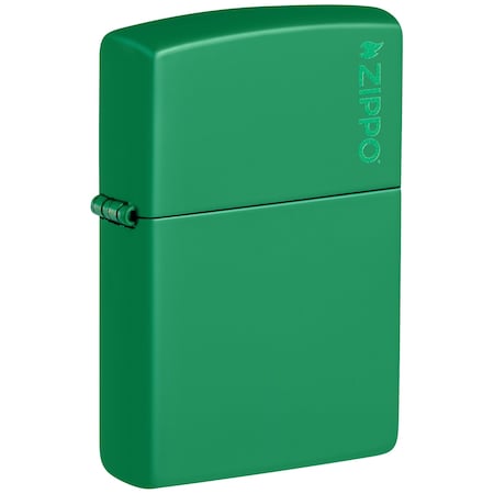 Zippo Grass Green Matte  Logo Classic Pocket Lighter 48629ZL
